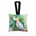 Cockatoo Hanging Square Fabric Ornament 3.5 × 3.5 Decorative Door-Knob & Tree Hanger, Soft Fabric