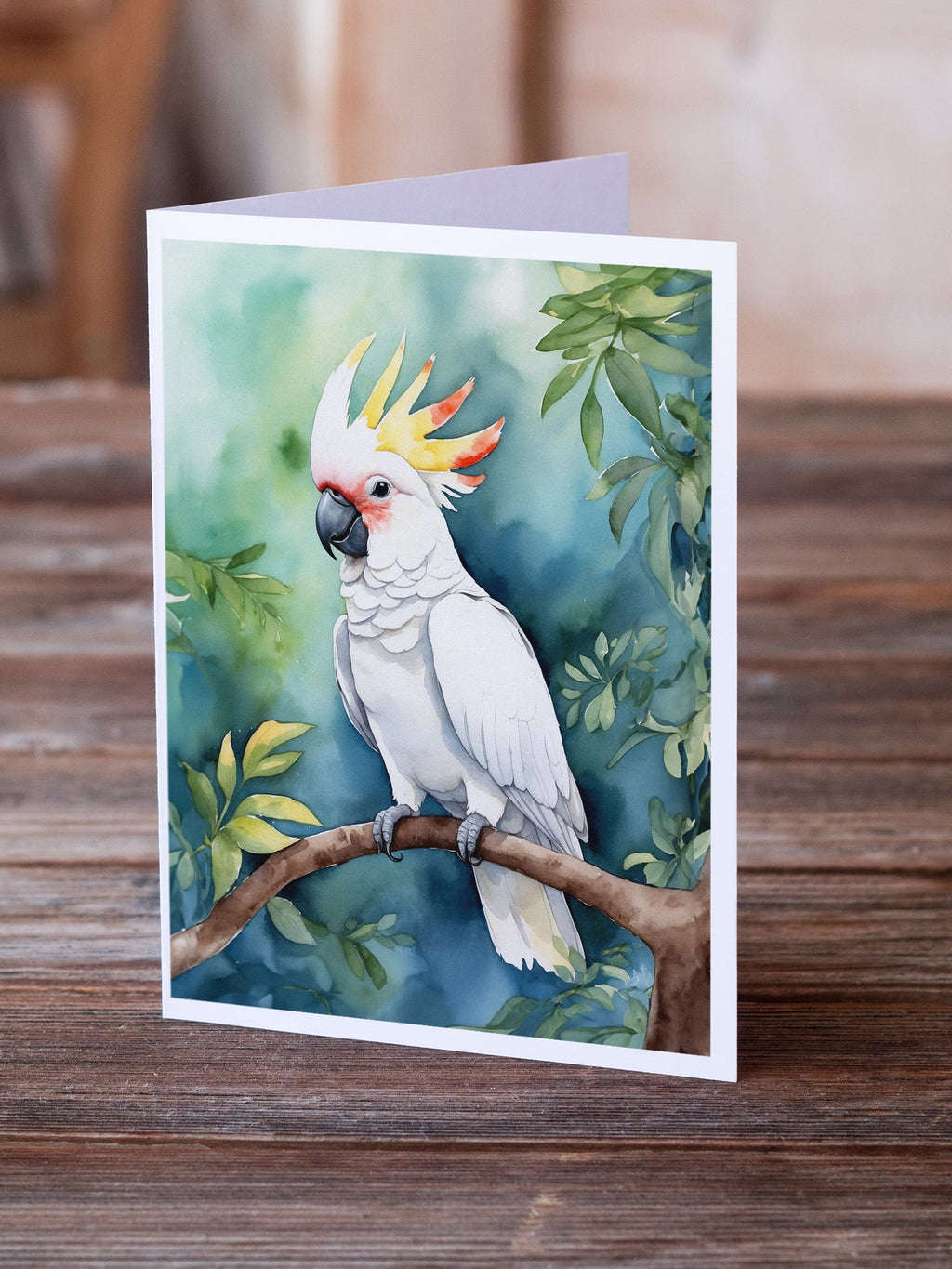 Cockatoo Greeting Cards Pack of 8 Blank Cards with Envelopes Whimsical A7 Size 5x7