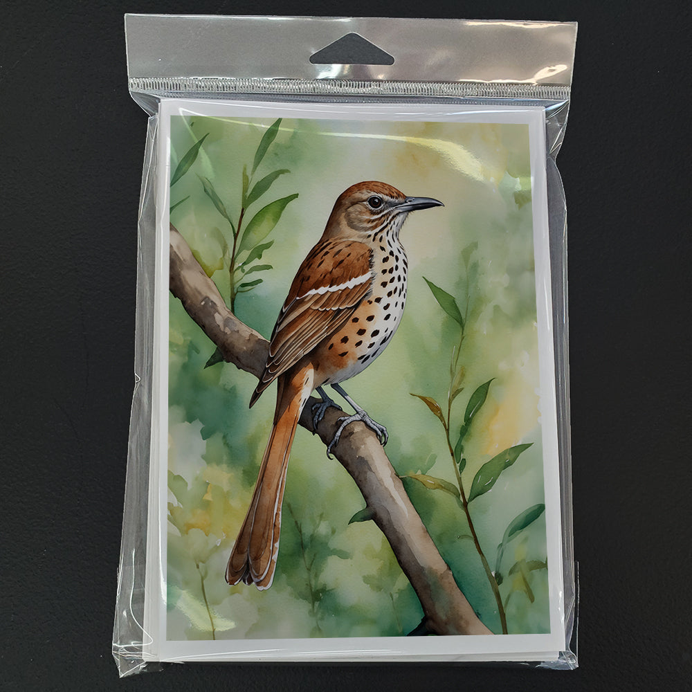 Georgia Brown Thrasher Greeting Cards Pack of 8 Blank Cards with Envelopes Whimsical A7 Size 5x7