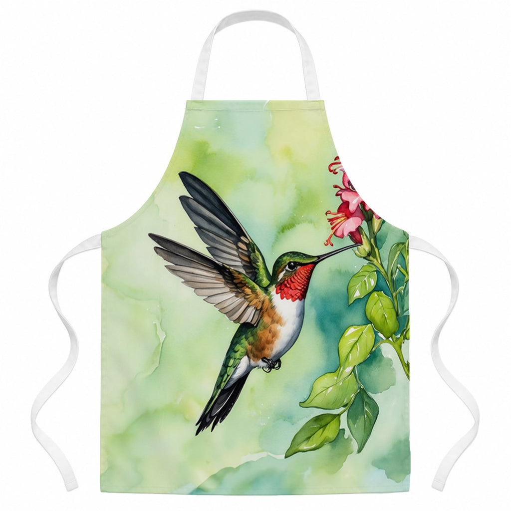 Rubythroated Hummingbird Apron Cooking Kitchen Server Baking Crafts Gardening for Adult Women Men, Unisex, Large, Multicolor