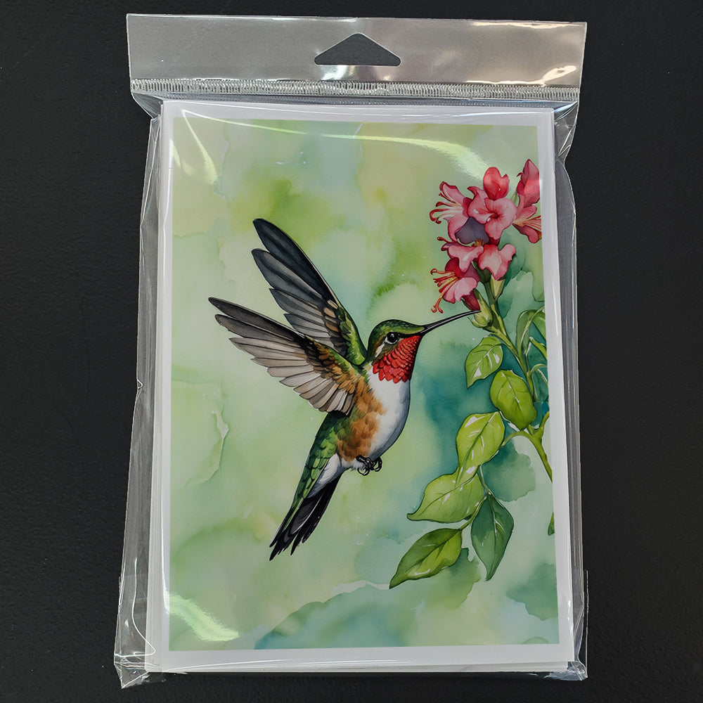 Rubythroated Hummingbird Greeting Cards Pack of 8 Blank Cards with Envelopes Whimsical A7 Size 5x7