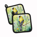American Goldfinch Pot Holder Set of 2 Heat Resistant Quilted Hot Pads 7.5 x 7.5 Inch, Insulated Kitchen Trivets for Cooking & Baking