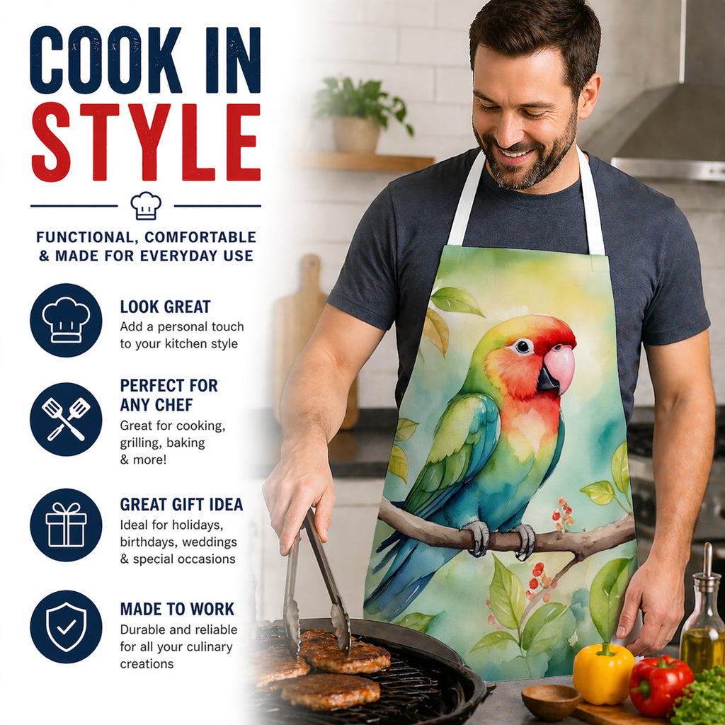 Lovebird Apron Cooking Kitchen Server Baking Crafts Gardening for Adult Women Men, Unisex, Large, Multicolor
