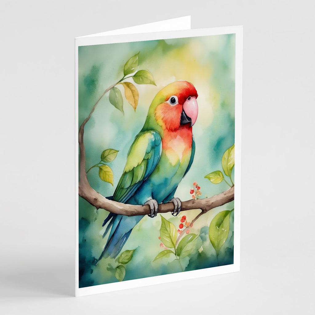 Lovebird Greeting Cards Pack of 8 Blank Cards with Envelopes Whimsical A7 Size 5x7