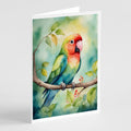 Lovebird Greeting Cards Pack of 8 Blank Cards with Envelopes Whimsical A7 Size 5x7