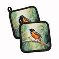 Maryland Baltimore Oriole Pot Holder Set of 2 Heat Resistant Quilted Hot Pads 7.5 x 7.5 Inch, Insulated Kitchen Trivets for Cooking & Baking