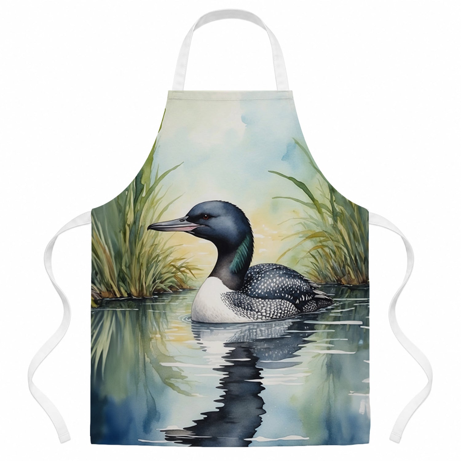 Minnesota Common Loon Apron Cooking Kitchen Server Baking Crafts Gardening for Adult Women Men, Unisex, Large, Multicolor