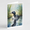 Minnesota Common Loon Greeting Cards Pack of 8 Blank Cards with Envelopes Whimsical A7 Size 5x7