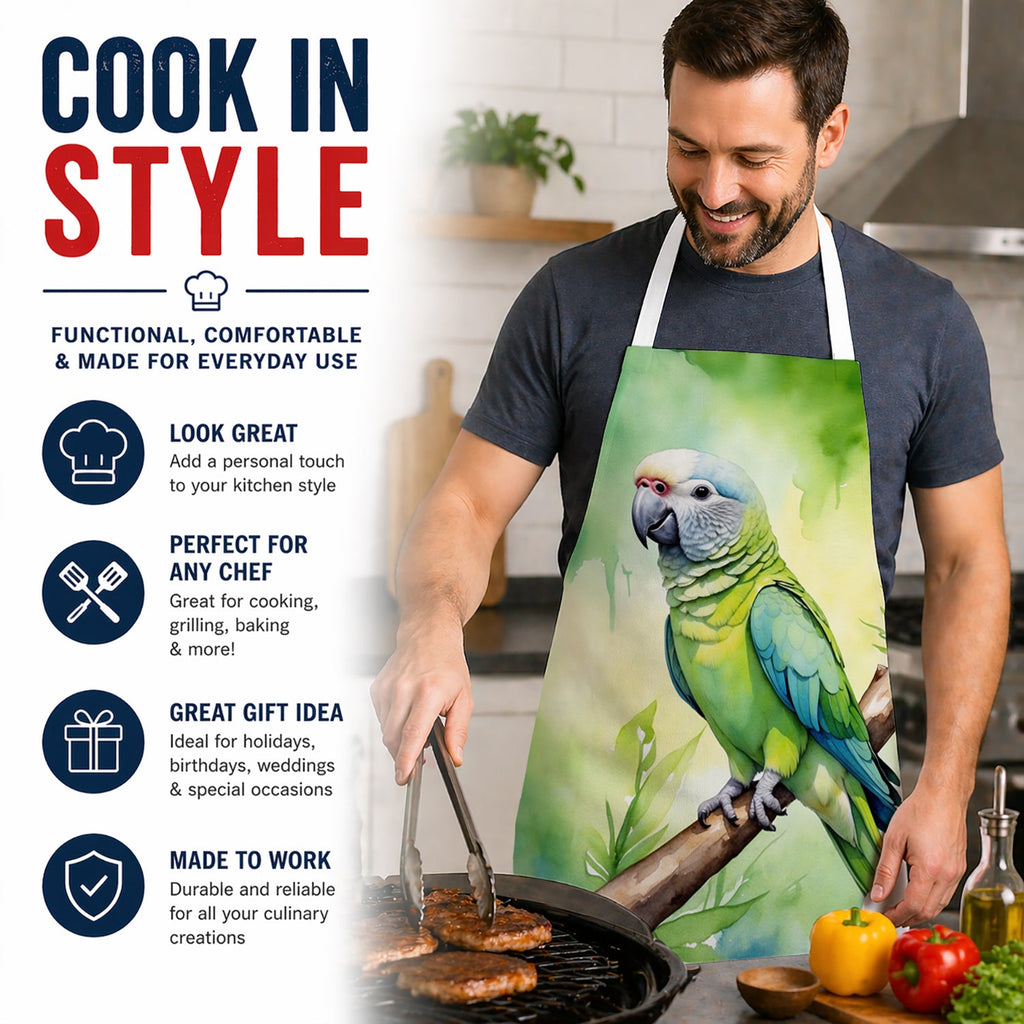 Monk Parakeet Apron Cooking Kitchen Server Baking Crafts Gardening for Adult Women Men, Unisex, Large, Multicolor