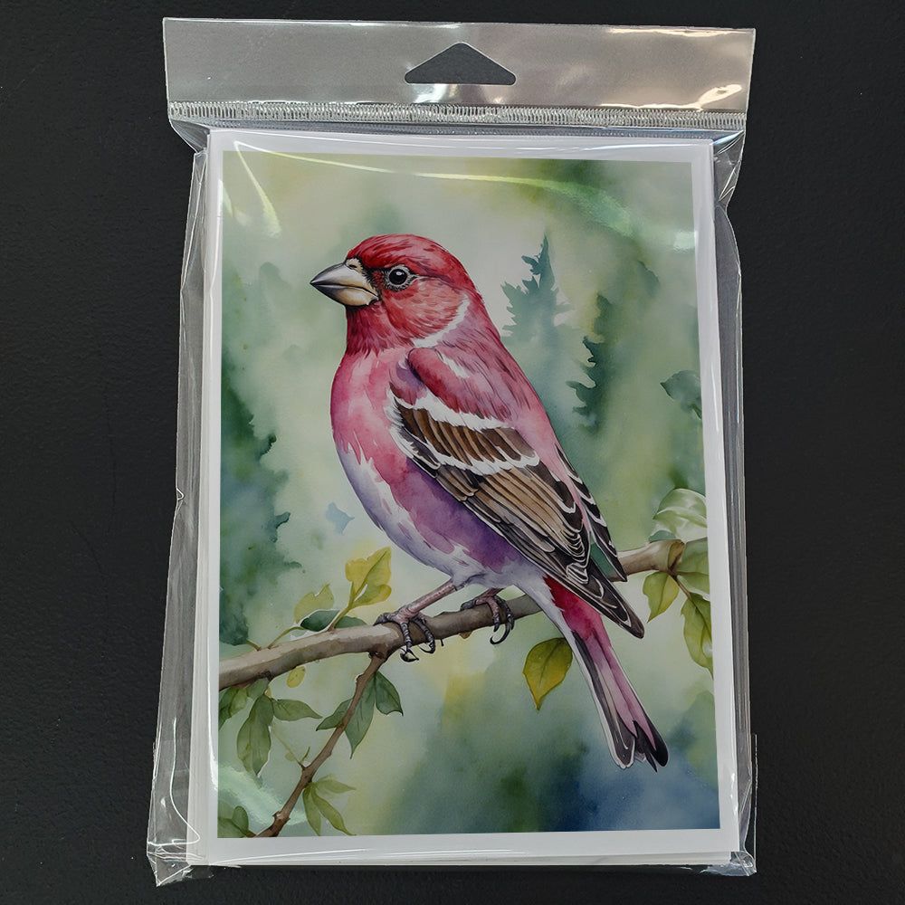 New Hampshire Purple Finch Greeting Cards Pack of 8 Blank Cards with Envelopes Whimsical A7 Size 5x7