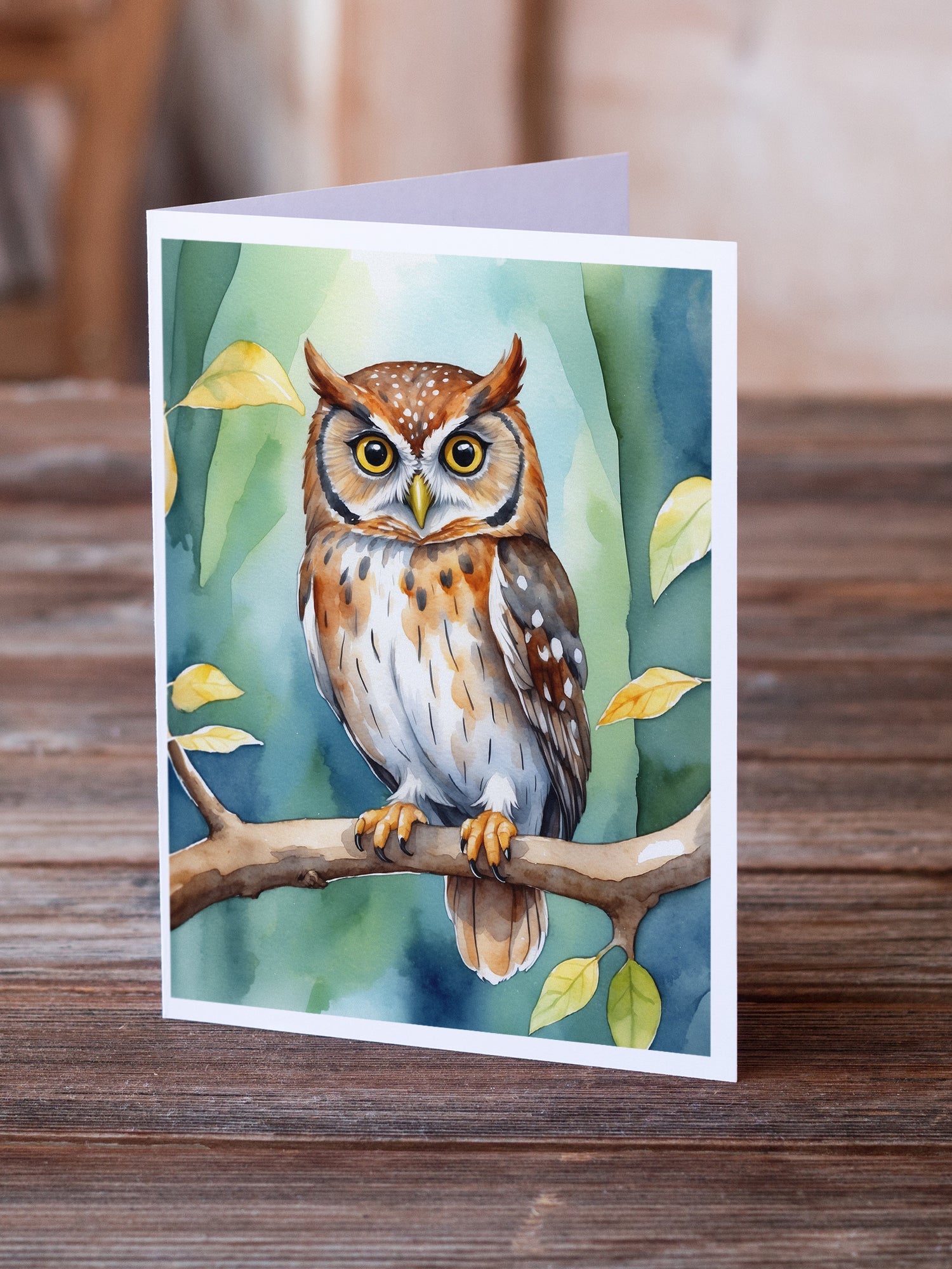 Elf Owl Greeting Cards Pack of 8 Blank Cards with Envelopes Whimsical A7 Size 5x7