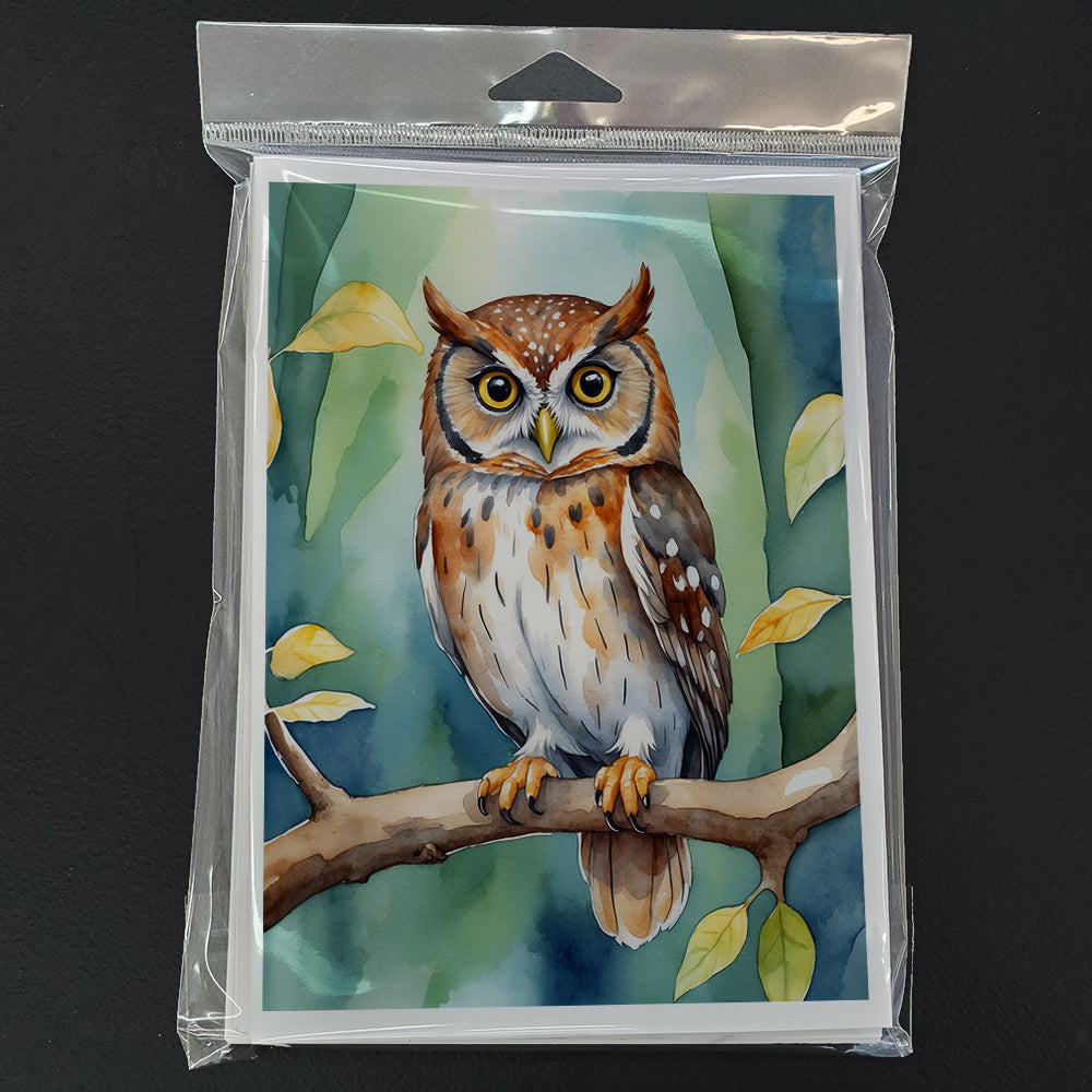 Elf Owl Greeting Cards Pack of 8 Blank Cards with Envelopes Whimsical A7 Size 5x7