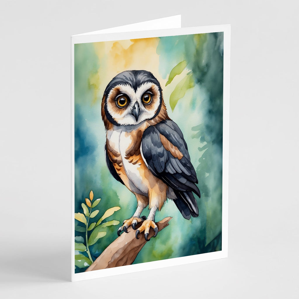 Spectacled Owl Greeting Cards Pack of 8 Blank Cards with Envelopes Whimsical A7 Size 5x7