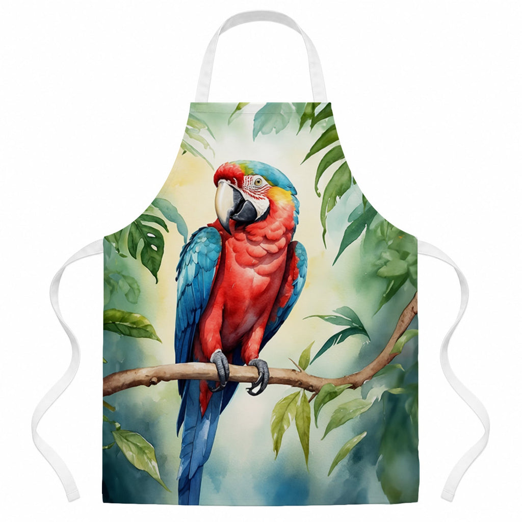 Macaw Parrot Apron Cooking Kitchen Server Baking Crafts Gardening for Adult Women Men, Unisex, Large, Multicolor