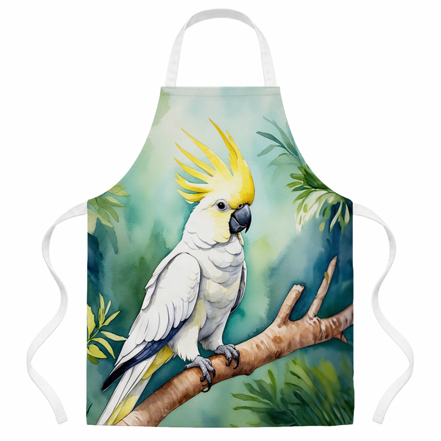 Sulphurcrested Cockatoo Apron Cooking Kitchen Server Baking Crafts Gardening for Adult Women Men, Unisex, Large, Multicolor