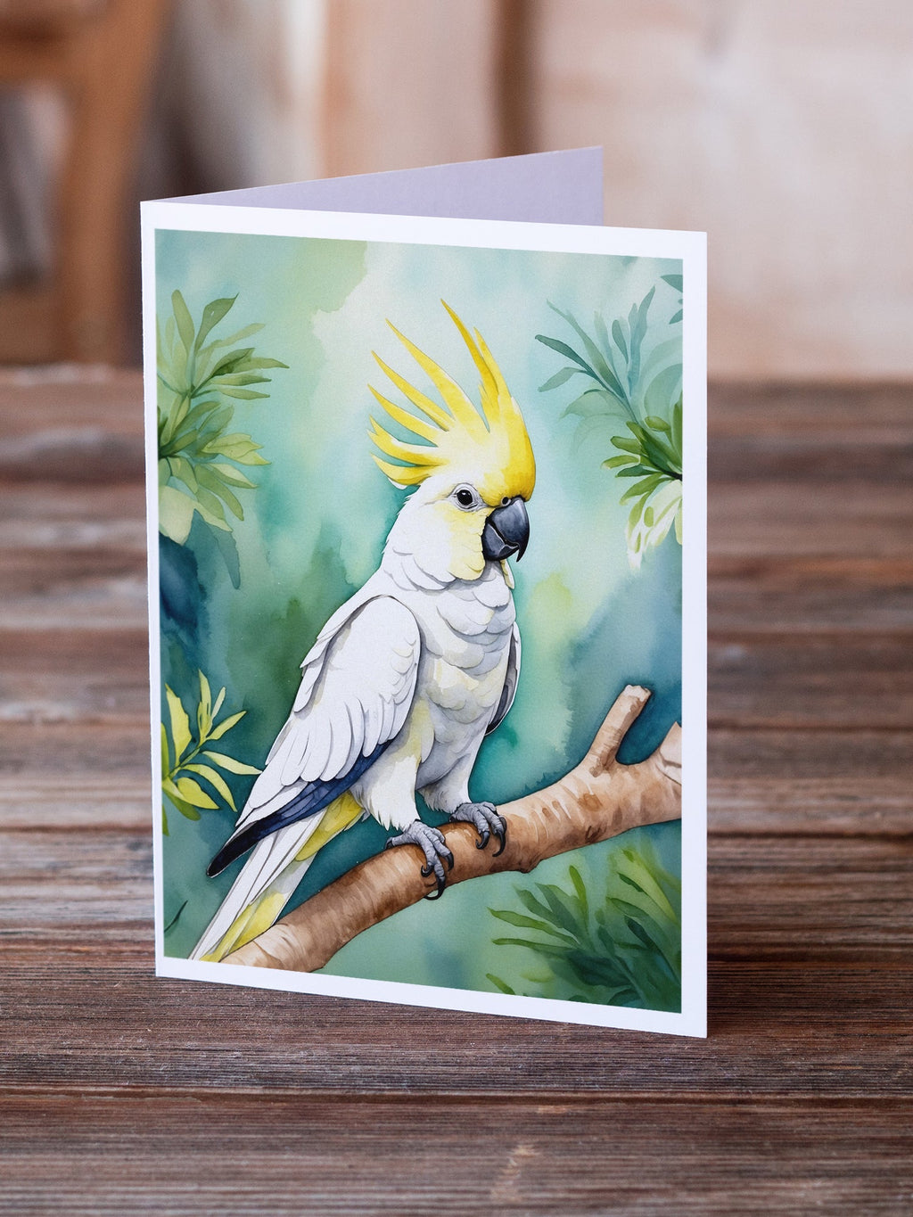 Sulphurcrested Cockatoo Greeting Cards Pack of 8 Blank Cards with Envelopes Whimsical A7 Size 5x7