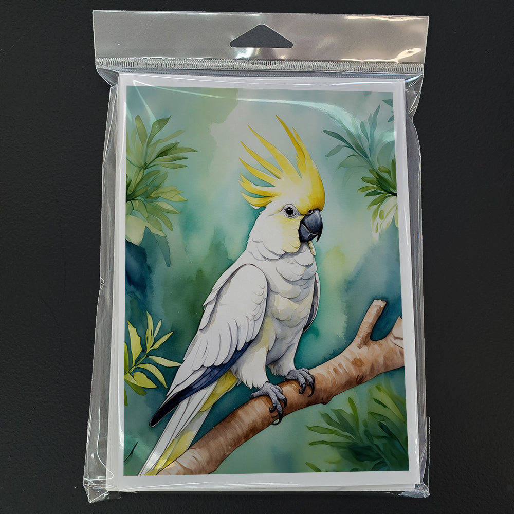 Sulphurcrested Cockatoo Greeting Cards Pack of 8 Blank Cards with Envelopes Whimsical A7 Size 5x7
