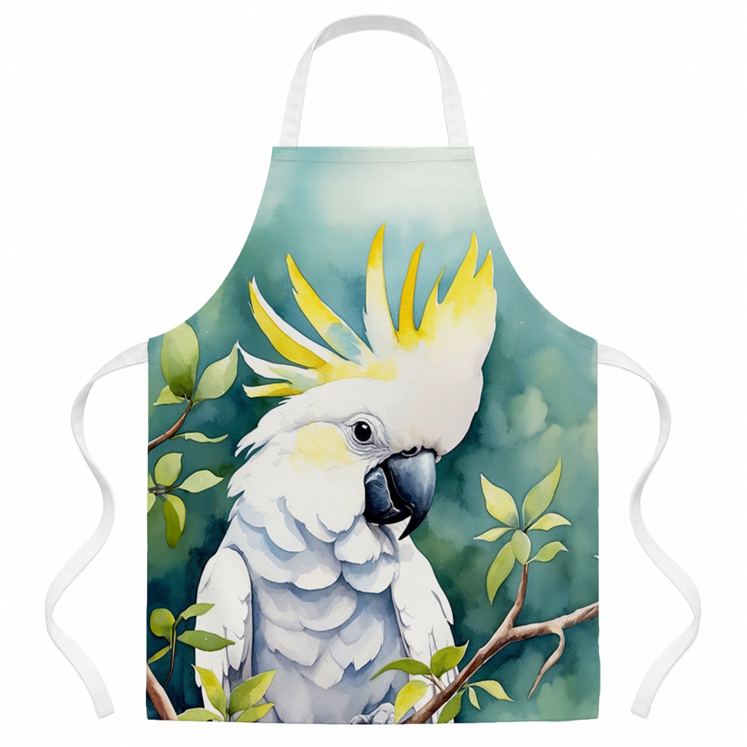Sulphurcrested Cockatoo Apron Cooking Kitchen Server Baking Crafts Gardening for Adult Women Men, Unisex, Large, Multicolor