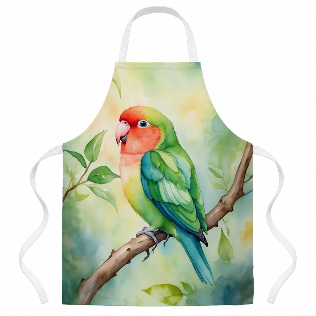 Peachfaced Lovebird Apron Cooking Kitchen Server Baking Crafts Gardening for Adult Women Men, Unisex, Large, Multicolor