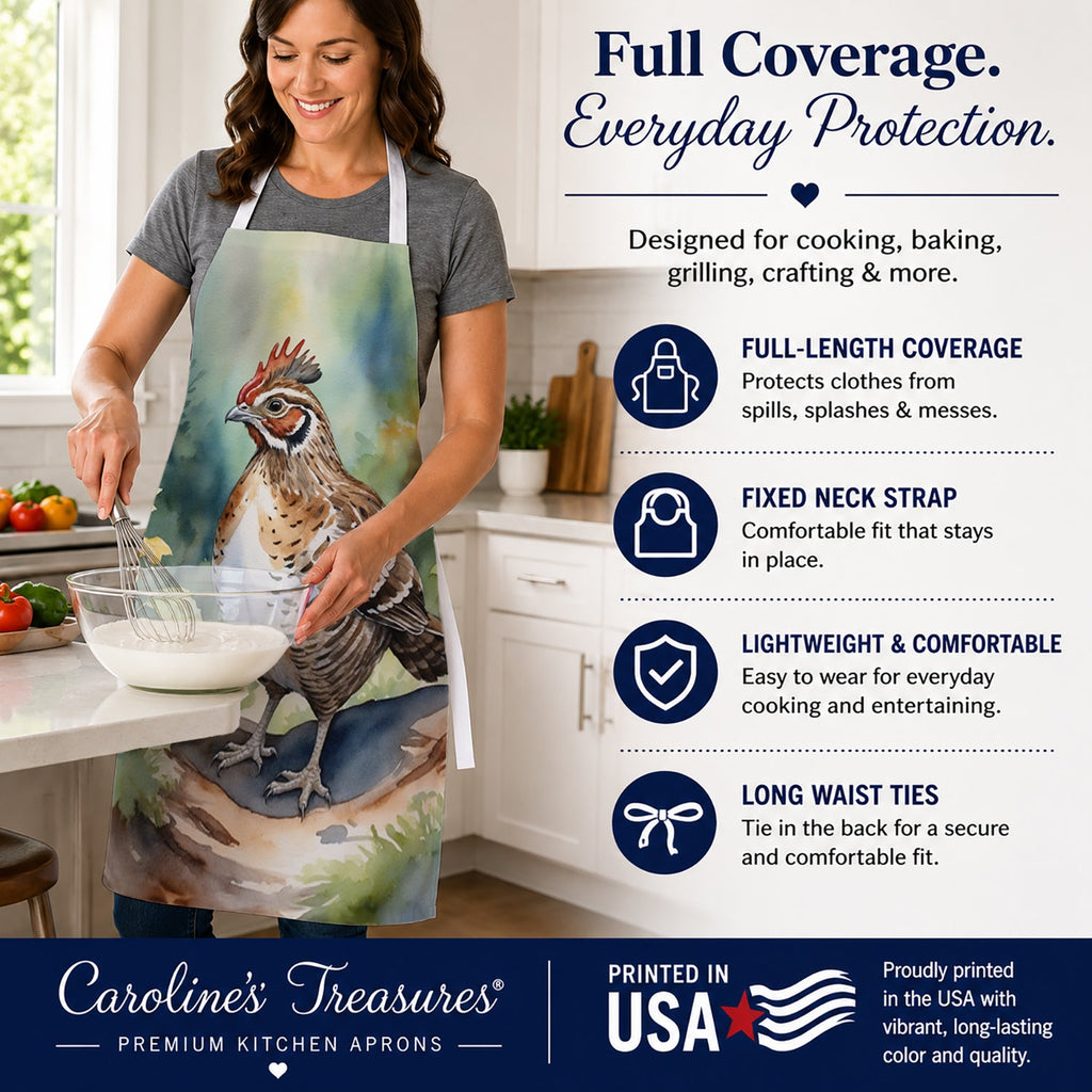 Pennsylvania Ruffed Grouse Apron Cooking Kitchen Server Baking Crafts Gardening for Adult Women Men, Unisex, Large, Multicolor