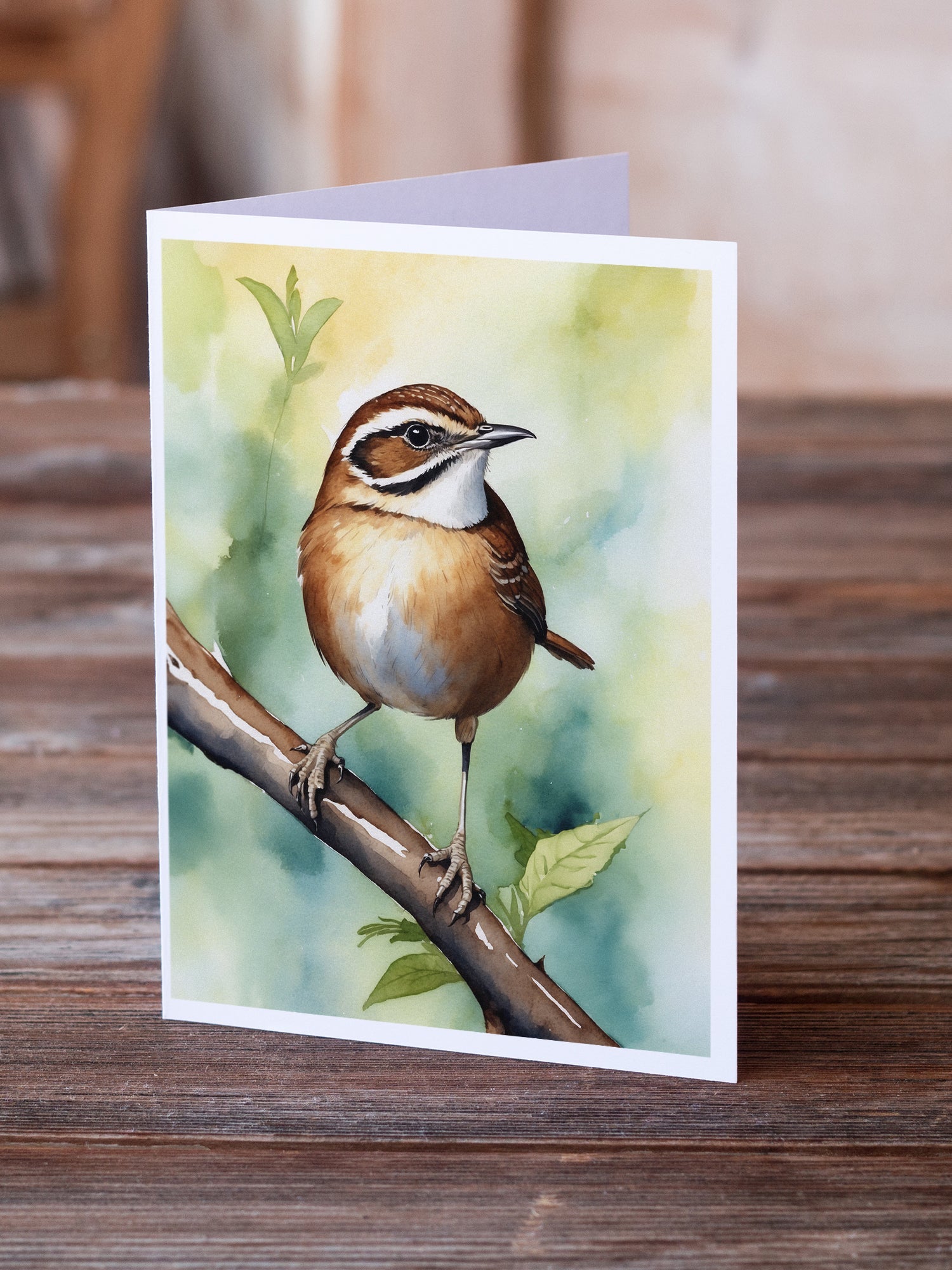 South Carolina Wren Greeting Cards Pack of 8 Blank Cards with Envelopes Whimsical A7 Size 5x7