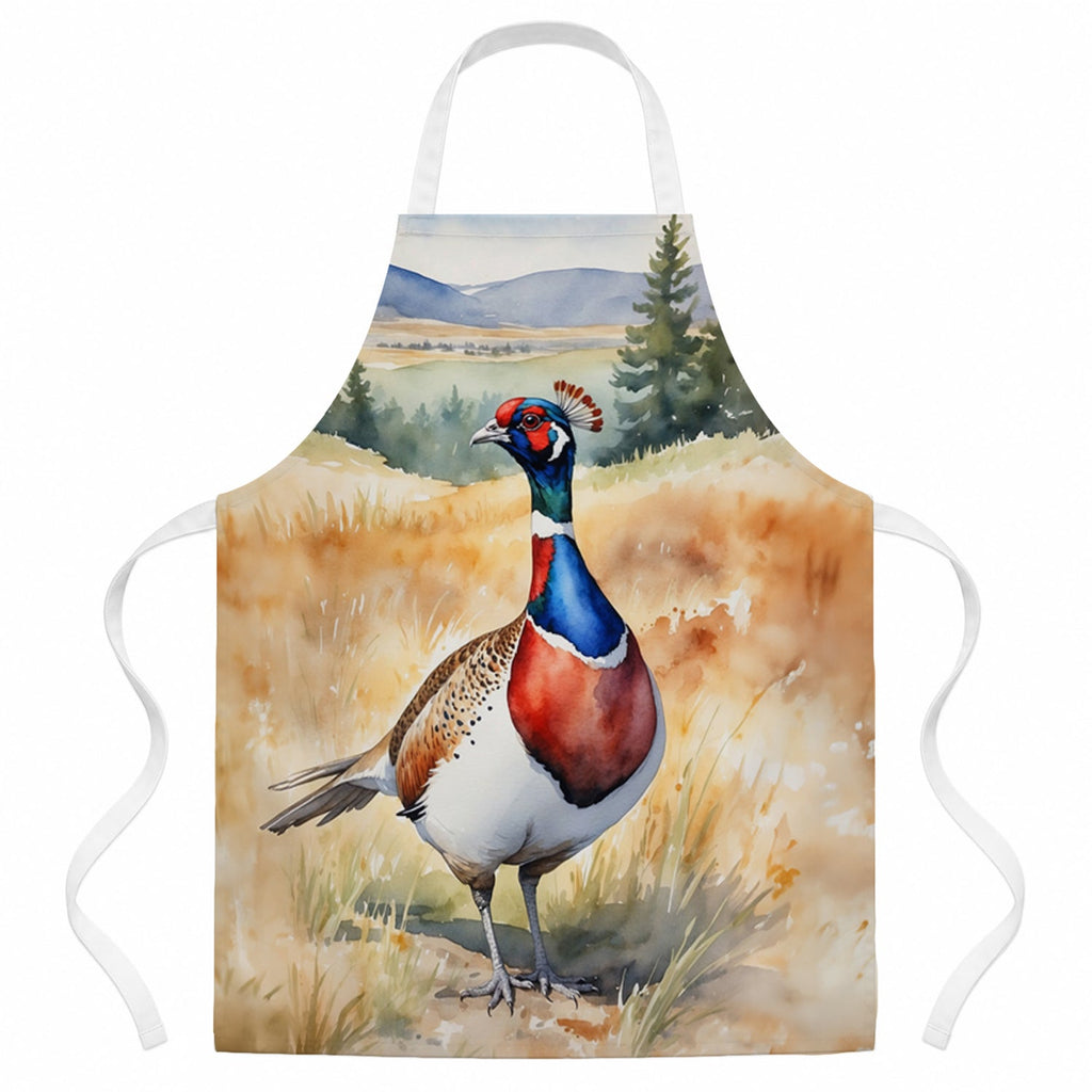 South Dakota Ringnecked Pheasant Apron Cooking Kitchen Server Baking Crafts Gardening for Adult Women Men, Unisex, Large, Multicolor
