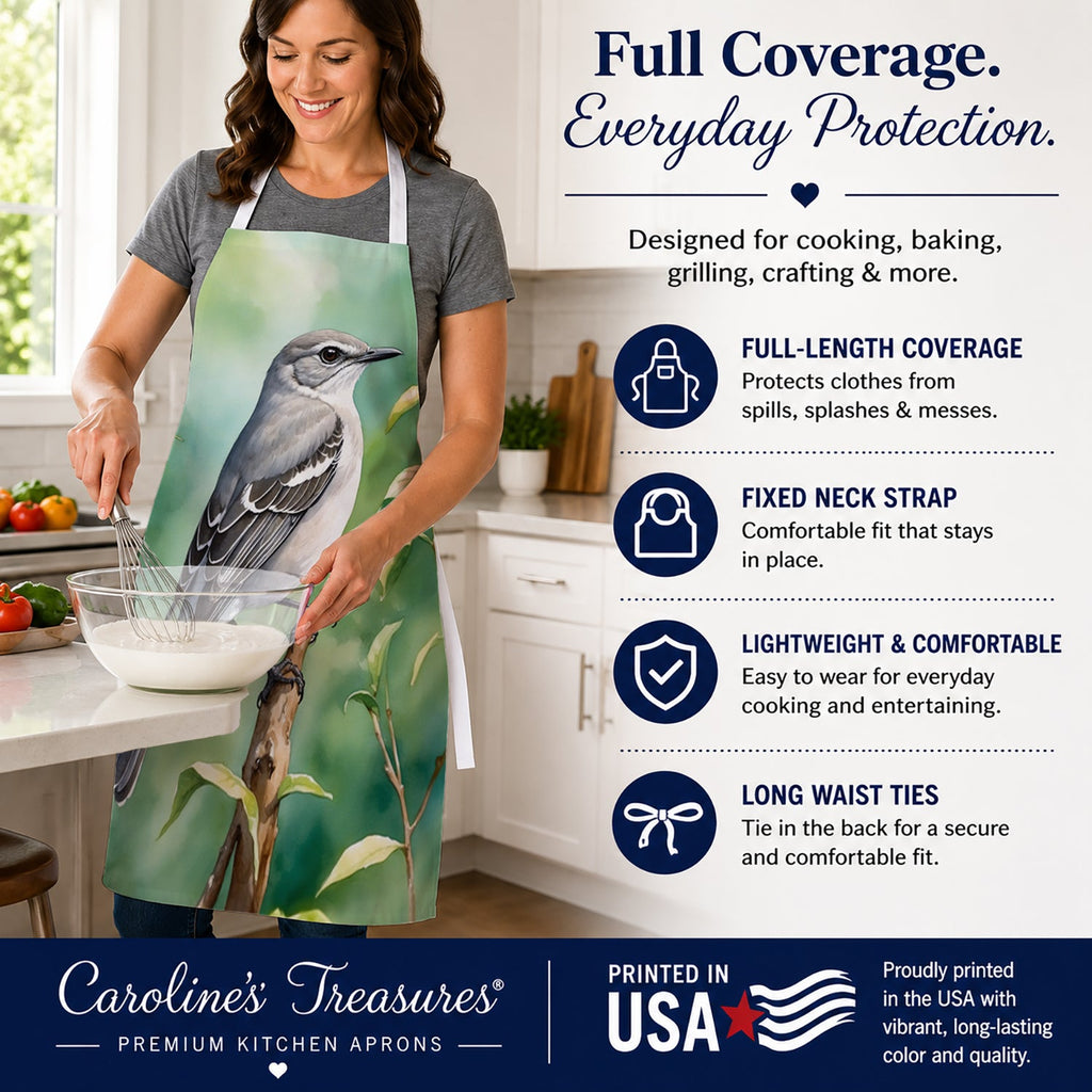 Tennessee Northern Mockingbird Apron Cooking Kitchen Server Baking Crafts Gardening for Adult Women Men, Unisex, Large, Multicolor