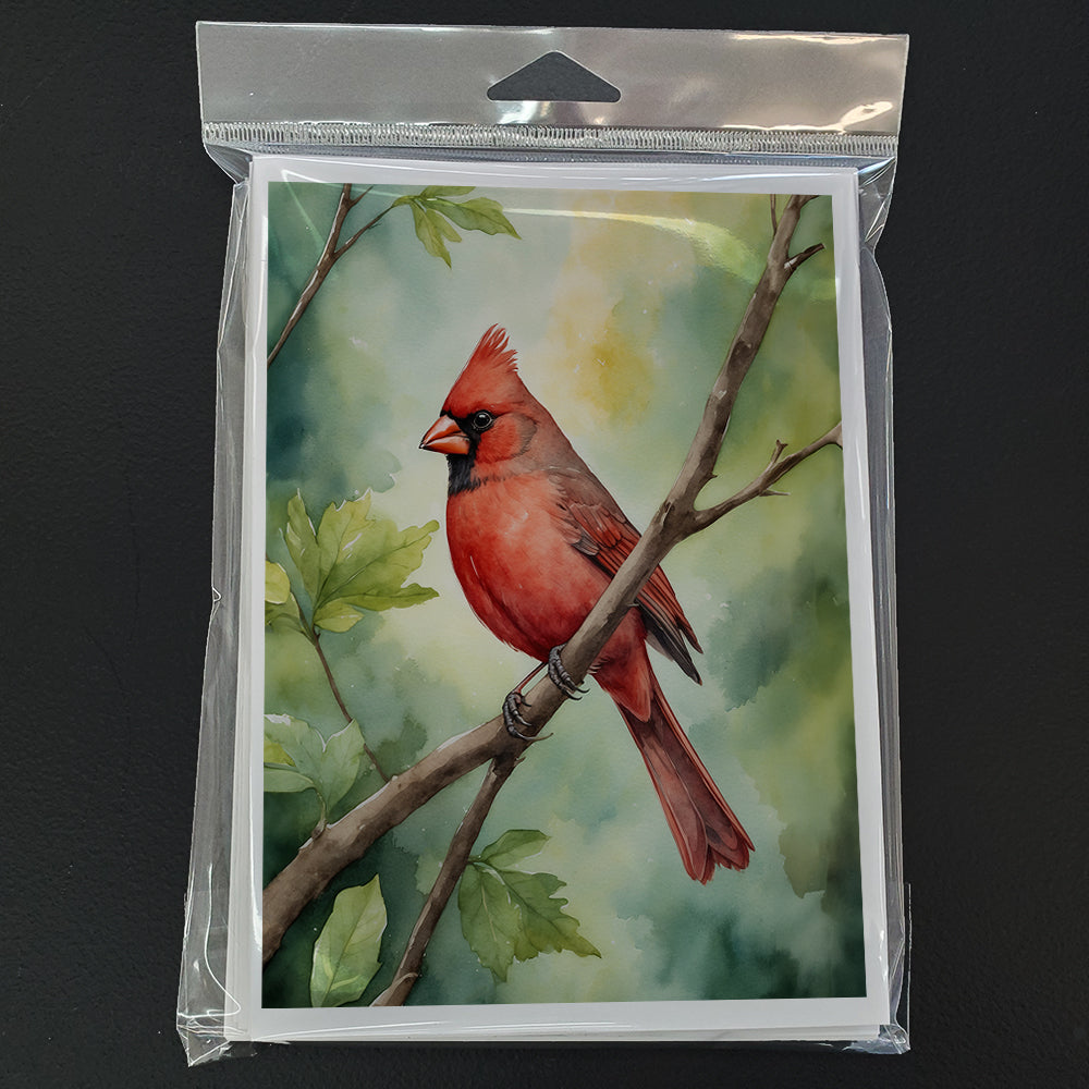 West Virginia Northern CardInal Greeting Cards Pack of 8 Blank Cards with Envelopes Whimsical A7 Size 5x7