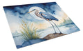 Great Blue Heron Full Moon Watercolor Cutting Board Tempered Glass Kitchen Cutting Surface, Heat Resistant Chopping, Non-Slip Feet, Food Prep & Serving
