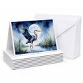Great Blue Heron Sunrise Lake Watercolor Greeting Cards Pack of 8 Blank Cards with Envelopes Whimsical A7 Size 5x7