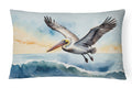 Pelican Coastal Flight Watercolor Decorative Throw Pillow 12x16 Indoor Outdoor Accent Cushion, Fabric Cover with Insert for Sofa, Bed, Porch & Living Room