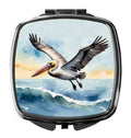 Pelican Coastal Flight Watercolor Compact Mirror Decorative Travel Makeup Mirror for Women Girls Gifts Pocket Makeup Mirror Folding Handheld