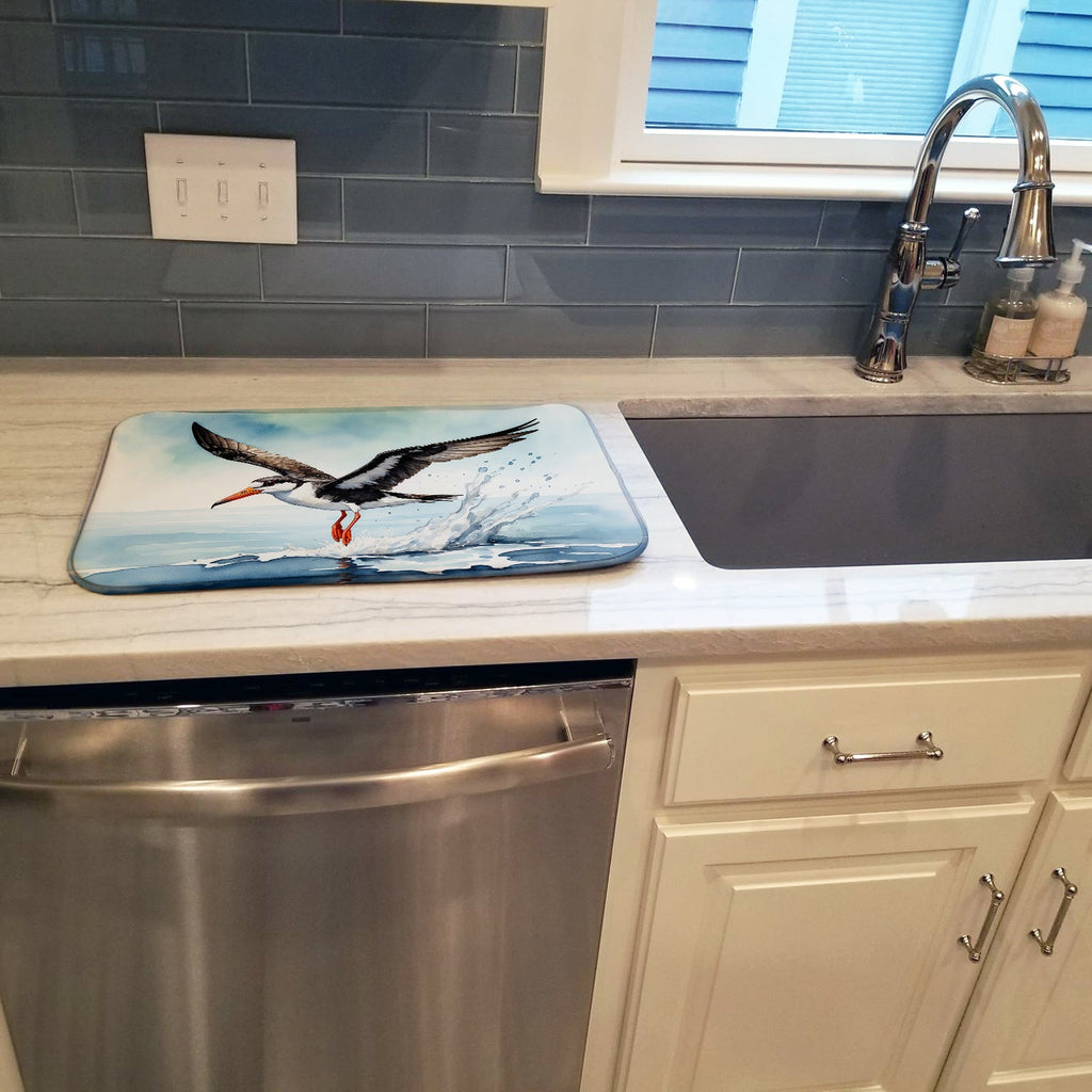 Black Skimmer Dish Drying Mat Absorbent Dish Drying Mat Pad for Kitchen Counter Dish Drainer Mat for Countertop, 14 x 21", Multicolor
