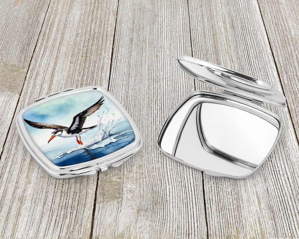Black Skimmer Compact Mirror Decorative Travel Makeup Mirror for Women Girls Gifts Pocket Makeup Mirror Folding Handheld
