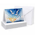 Seagulls Flying Over Ocean Sunrise Watercolor Greeting Cards Pack of 8 Blank Cards with Envelopes Whimsical A7 Size 5x7