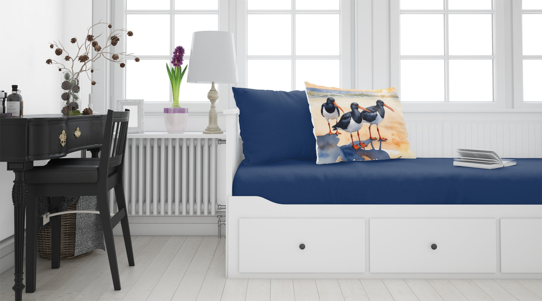 Oystercatchers Coastal Shoreline Watercolor Standard Pillowcase Lightweight Super Soft Easy Care Decorative Artwork Pillowcase, Standard