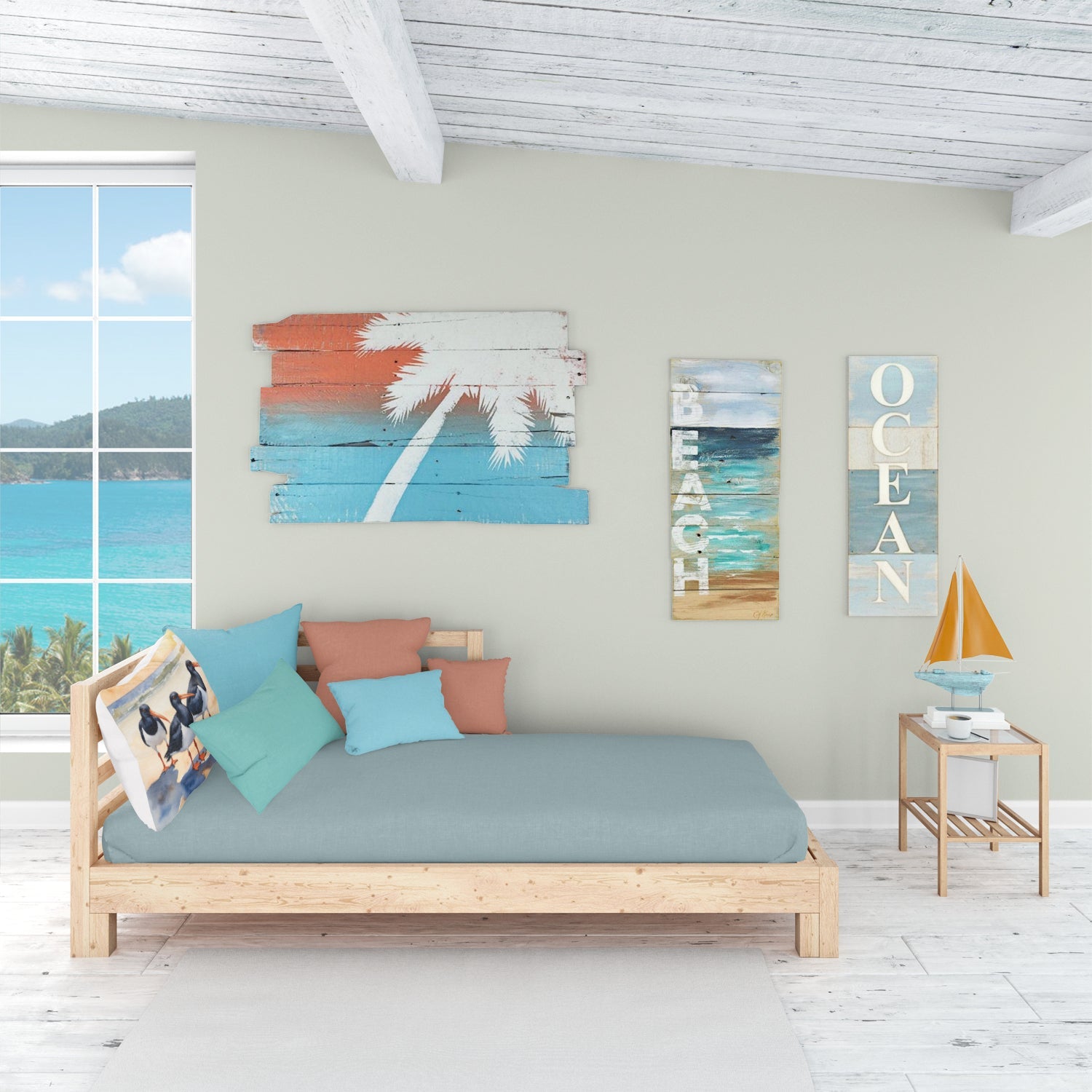Oystercatchers Coastal Shoreline Watercolor Standard Pillowcase Lightweight Super Soft Easy Care Decorative Artwork Pillowcase, Standard