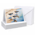 Sandpipers Running Along Shore Watercolor Greeting Cards Pack of 8 Blank Cards with Envelopes Whimsical A7 Size 5x7
