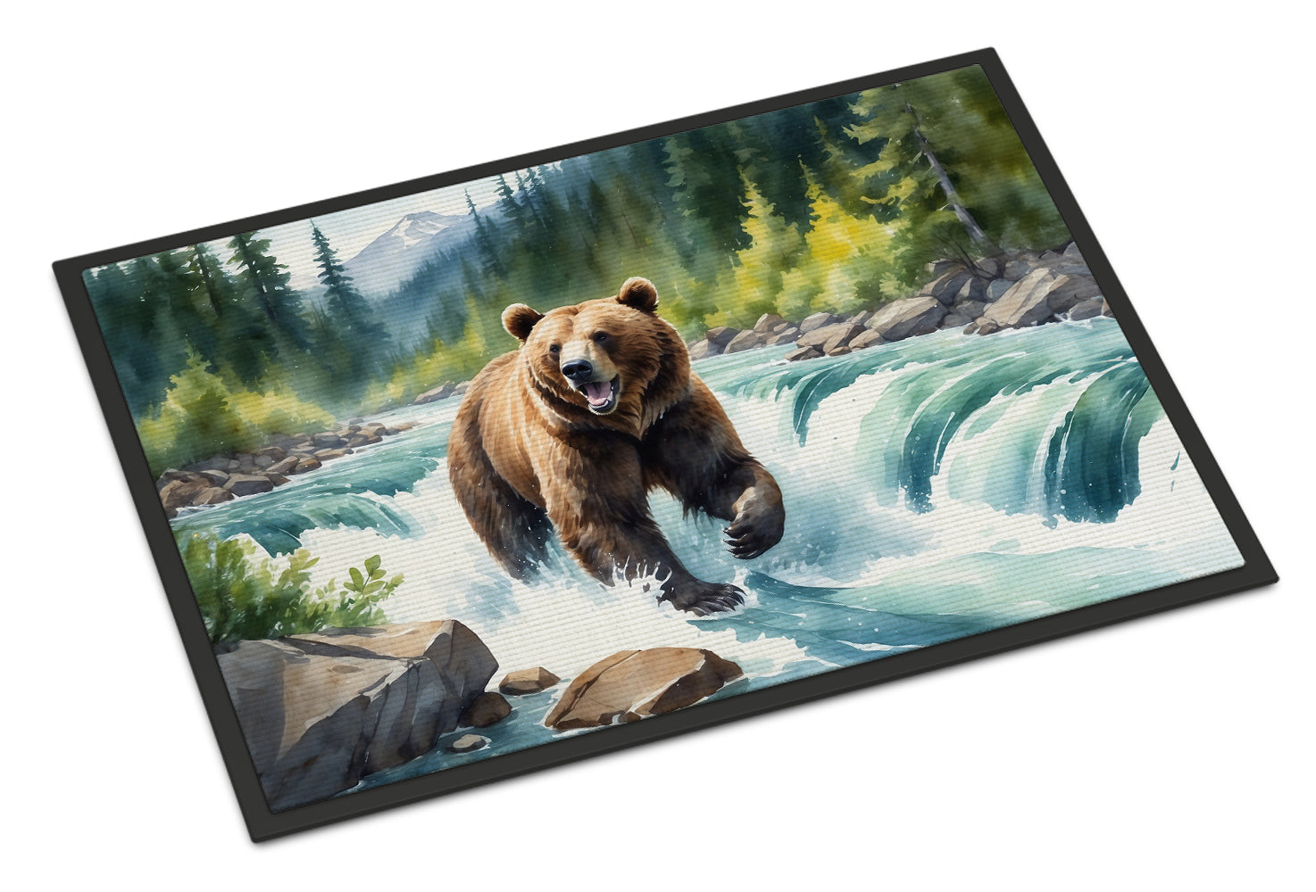 Alaskan Wilderness Grizzly Bear Doormat Indoor Outdoor 24H X 36W Front Door Mat Rugs for Entryway, Non Slip Washable Low Pile,