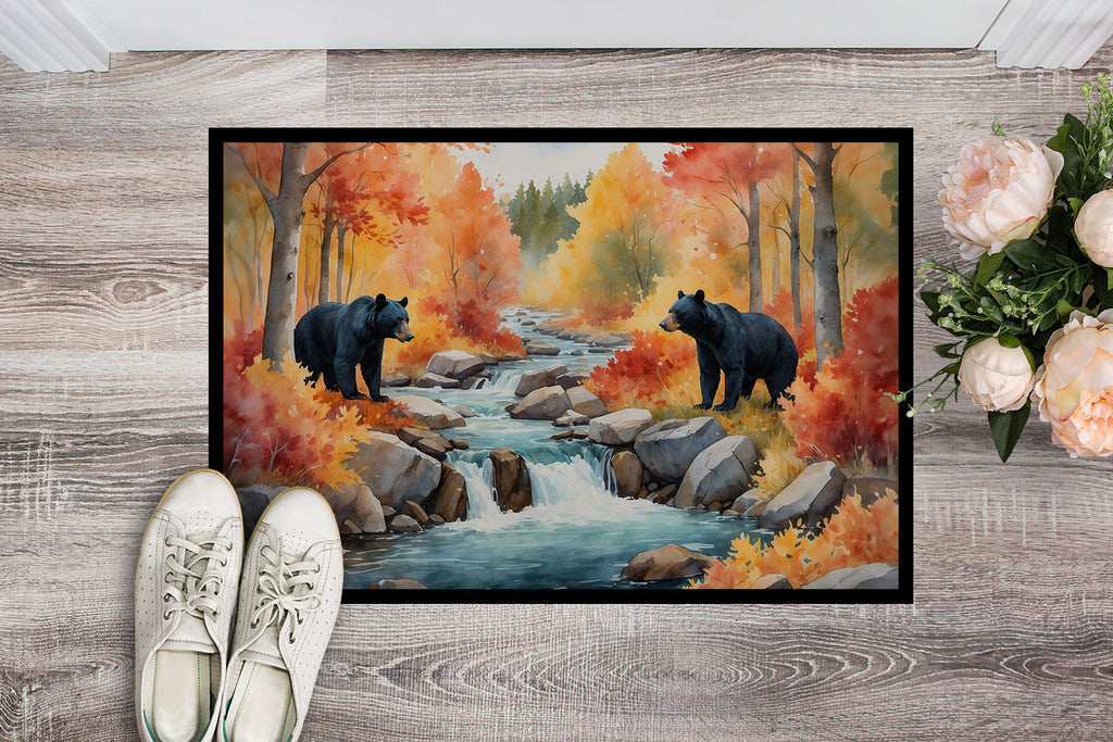 Bears Autumn in the Woods Doormat Indoor Outdoor 24H X 36W Front Door Mat Rugs for Entryway, Non Slip Washable Low Pile,
