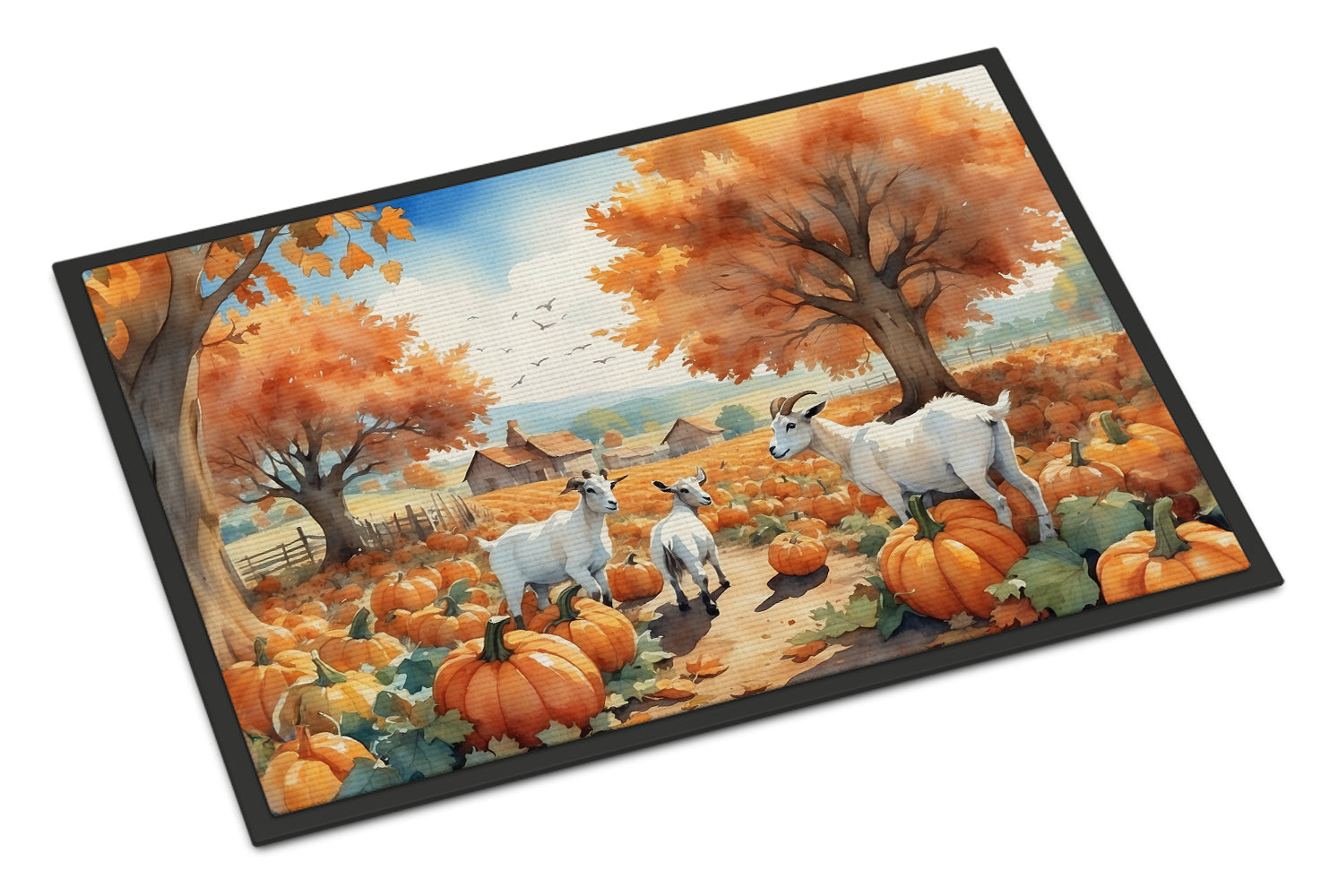 Autumn Goats Doormat Indoor Outdoor 24H X 36W Front Door Mat Rugs for Entryway, Non Slip Washable Low Pile,