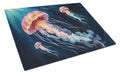 Deep-Sea Jellyfish Cutting Board Tempered Glass Kitchen Cutting Surface, Heat Resistant Chopping, Non-Slip Feet, Food Prep & Serving