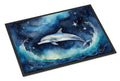 Dolphin in a Starry Sea Doormat Indoor Outdoor 24H X 36W Front Door Mat Rugs for Entryway, Non Slip Washable Low Pile,