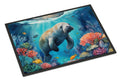 Manatee and Coral Reefs Doormat Indoor Outdoor 18H X 27W Front Door Mat Rugs for Entryway, Non Slip Washable