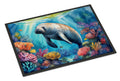 Manatee and Coral Reefs Doormat Indoor Outdoor 18H X 27W Front Door Mat Rugs for Entryway, Non Slip Washable