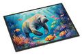 Summer Manatee Doormat Indoor Outdoor 18H X 27W Front Door Mat Rugs for Entryway, Non Slip Washable