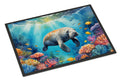 Summer Manatee Doormat Indoor Outdoor 18H X 27W Front Door Mat Rugs for Entryway, Non Slip Washable