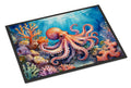 Octopus Among Coral Doormat Indoor Outdoor 18H X 27W Front Door Mat Rugs for Entryway, Non Slip Washable