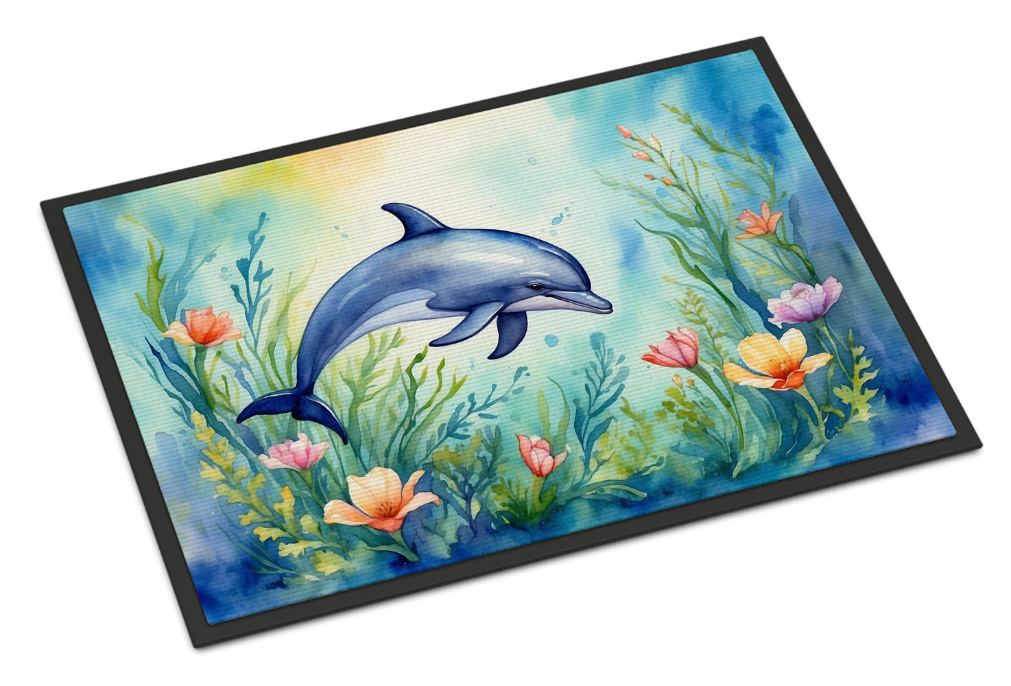 Spring Dolphin Doormat Indoor Outdoor 18H X 27W Front Door Mat Rugs for Entryway, Non Slip Washable