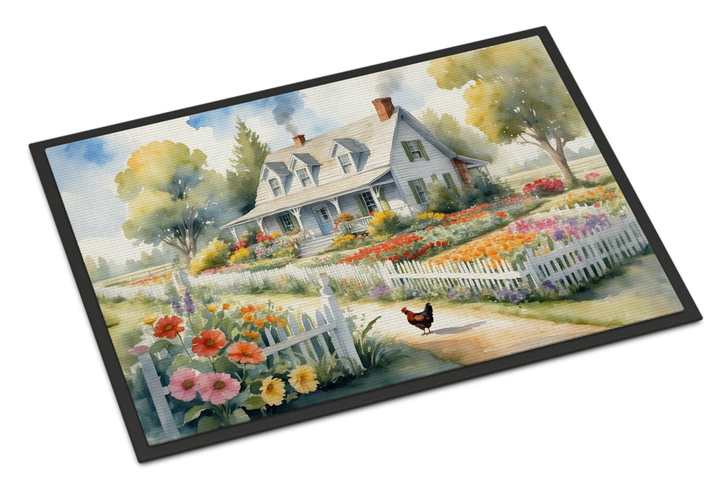 Chicken Farmhouse Garden Doormat Indoor Outdoor 18H X 27W Front Door Mat Rugs for Entryway, Non Slip Washable